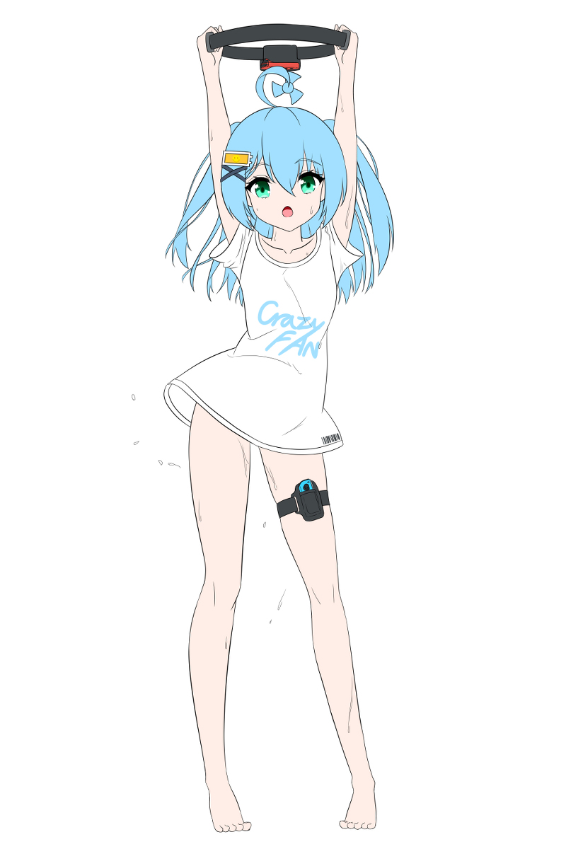 This is a pixiv picture whose title is 可爱的电疯扇在玩健身环①.