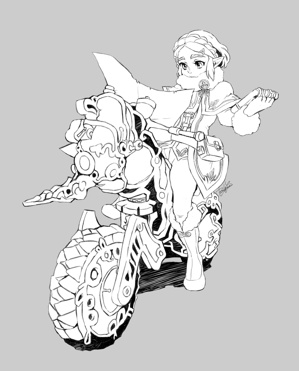 This is a pixiv picture whose title is マスターバイク姫式.