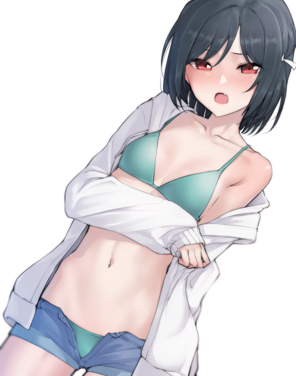 This is a pixiv picture whose title is 「あまりジロジロ見ないでください...」.