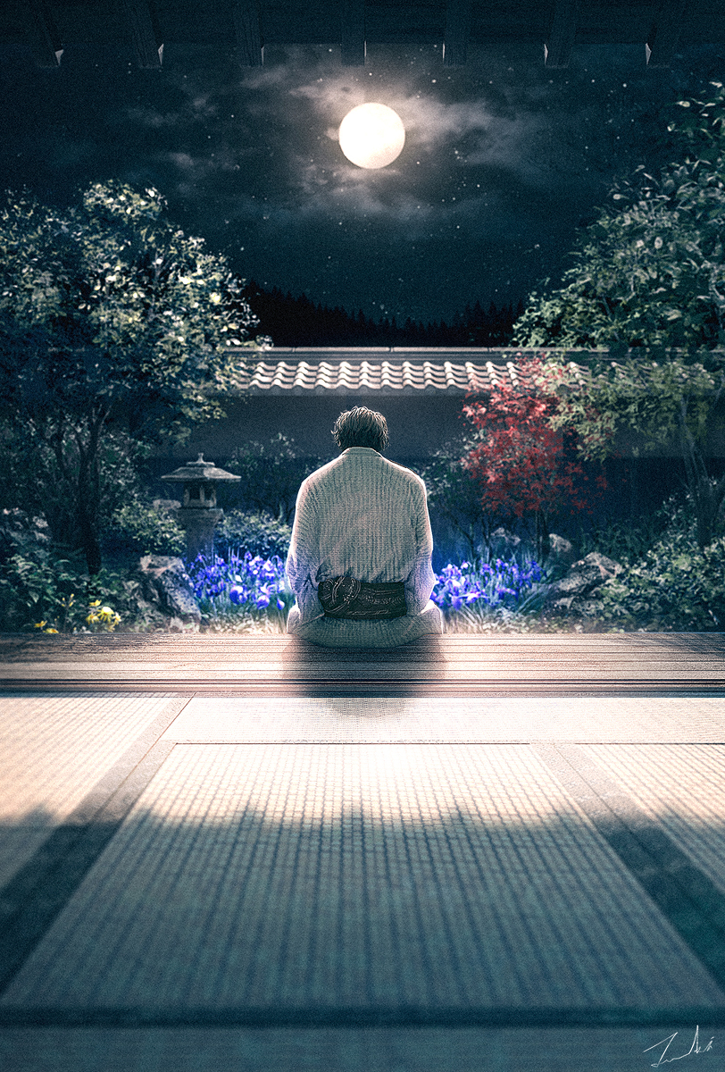 This is a pixiv picture whose title is 鬼人幻燈抄 明治編 君を想う.