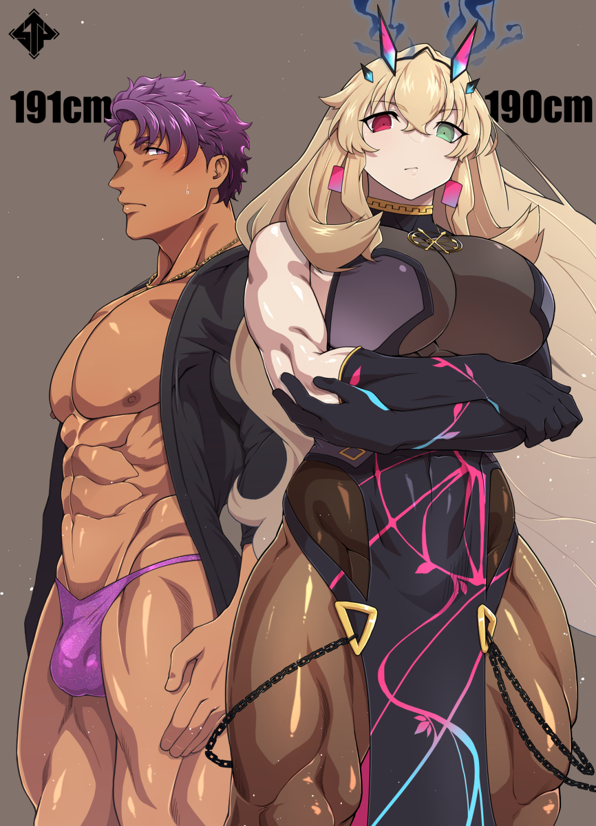 This is a pixiv picture whose title is 190オーバー.