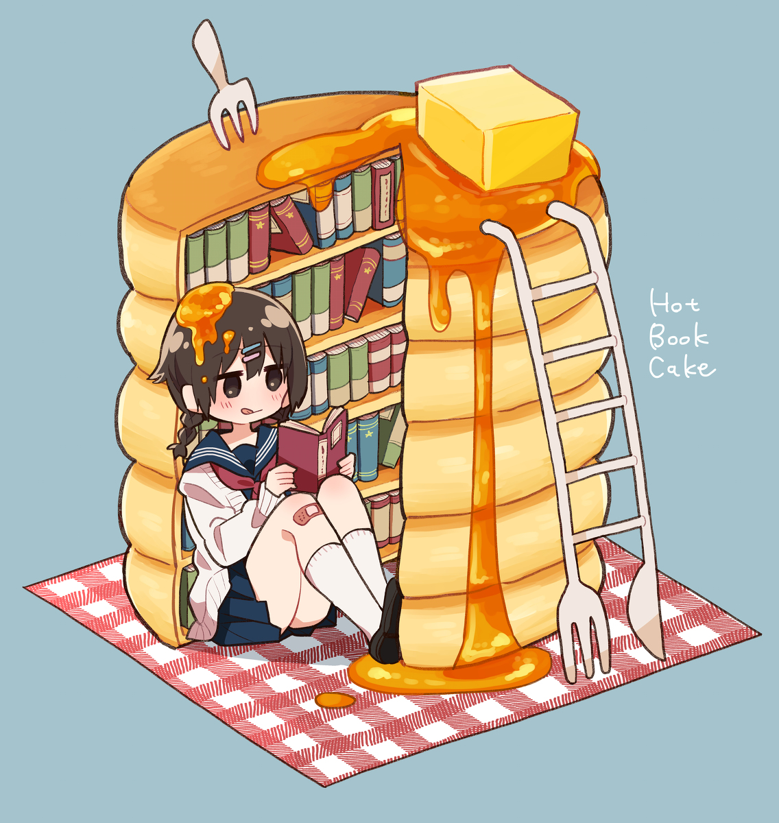 This is a pixiv picture whose title is HOT BOOK CAKE.