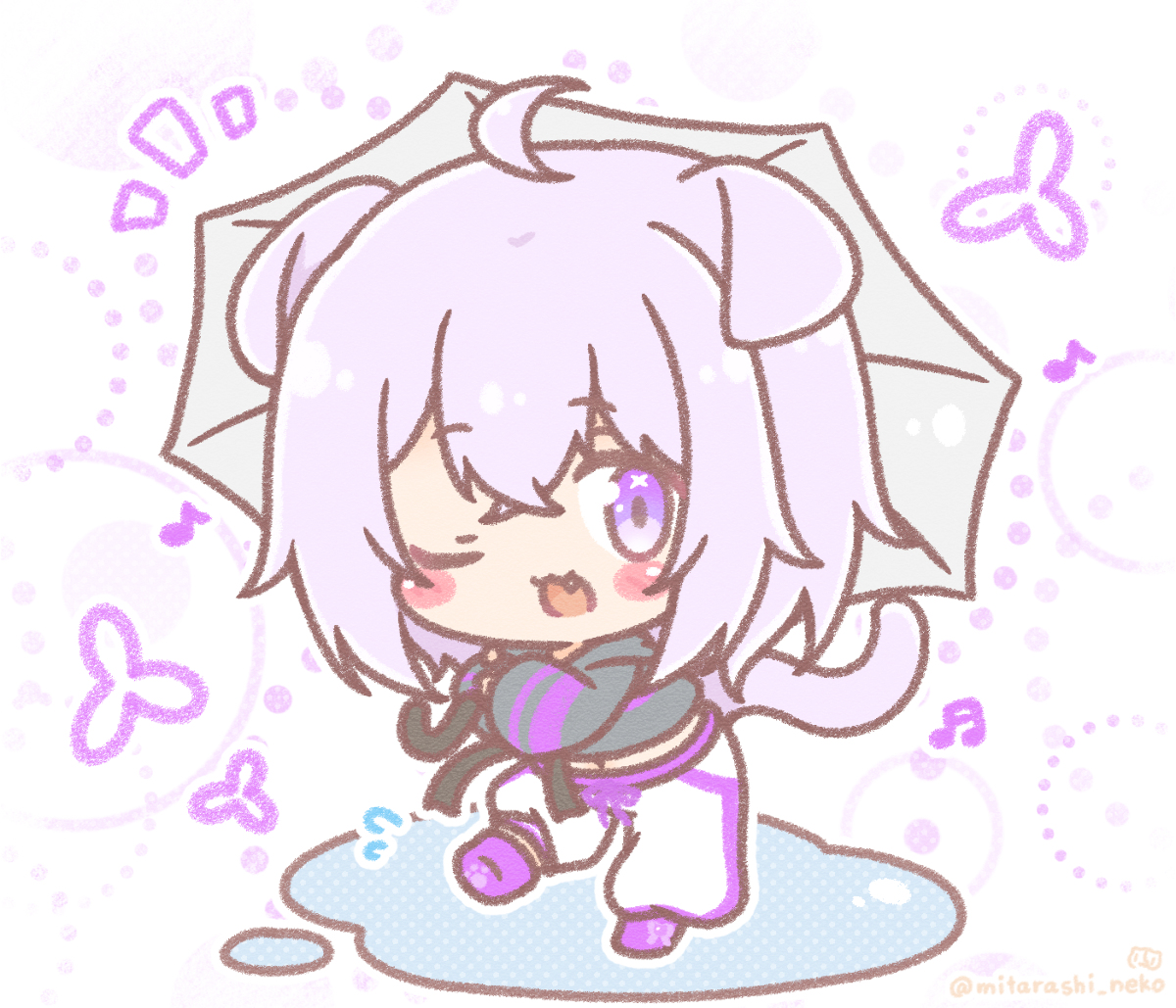 This is a pixiv picture whose title is おかゆの梅雨ライブ☔.