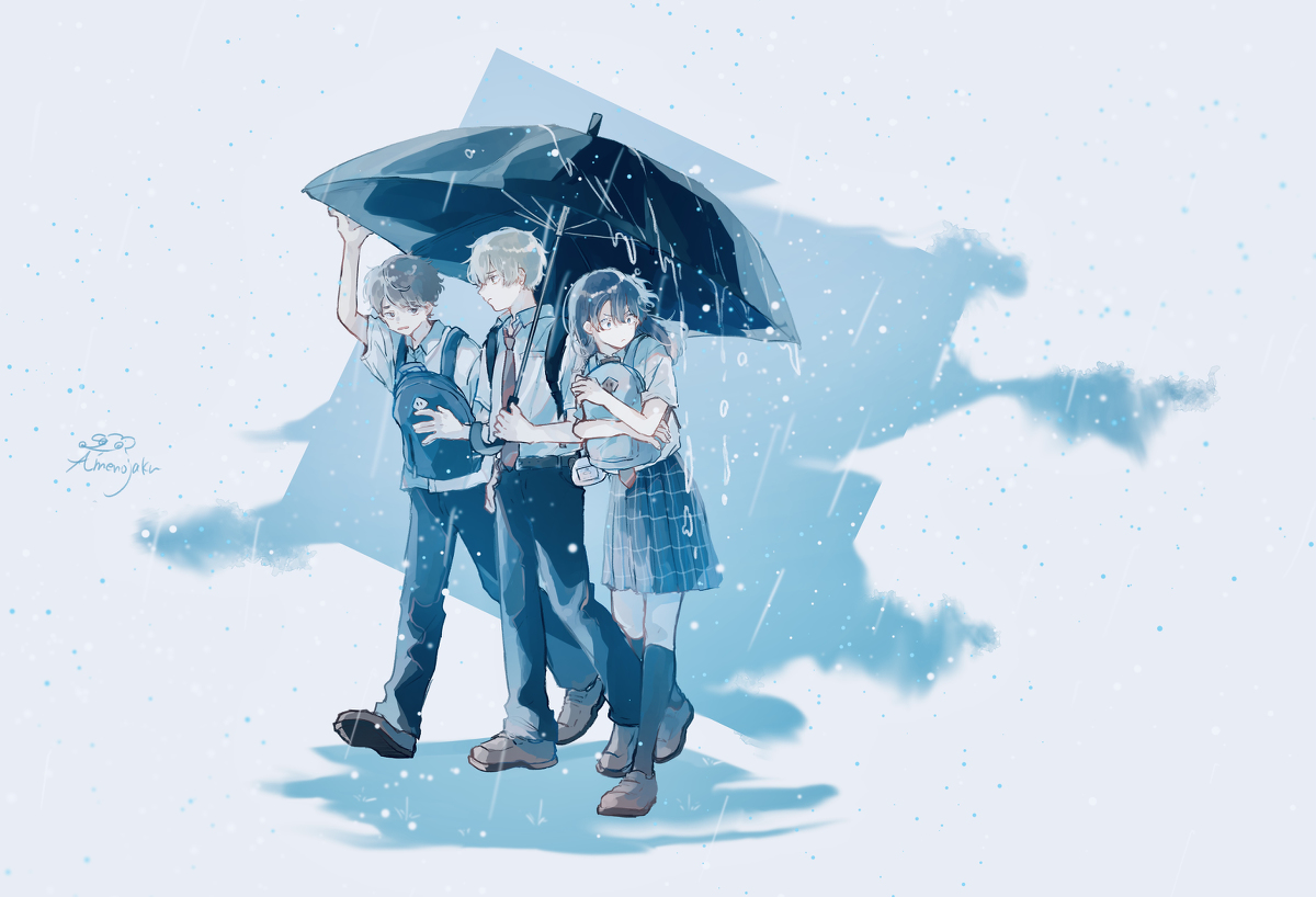 This is a pixiv picture whose title is 通り雨.