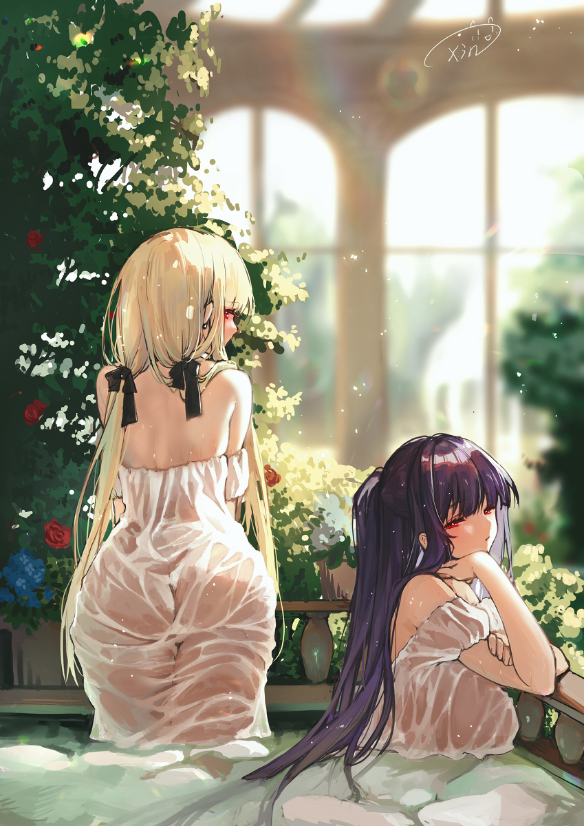 This is a pixiv picture whose title is 少女達の花園.