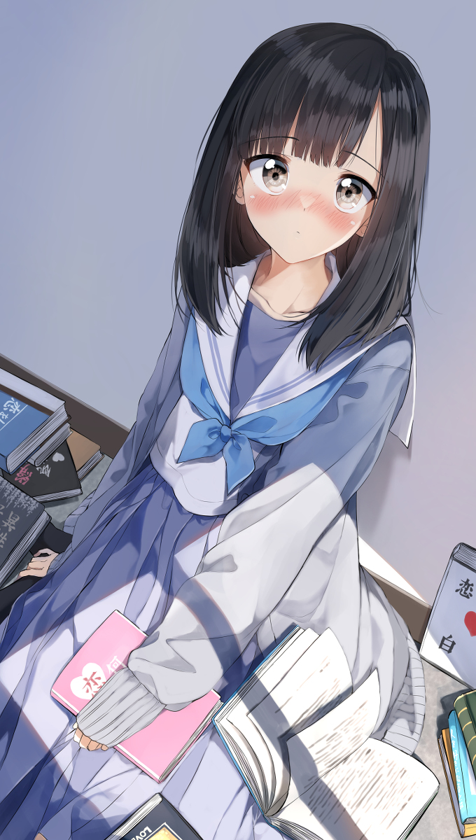 This is a pixiv picture whose title is はじめて恋をした文学少女ちゃん.