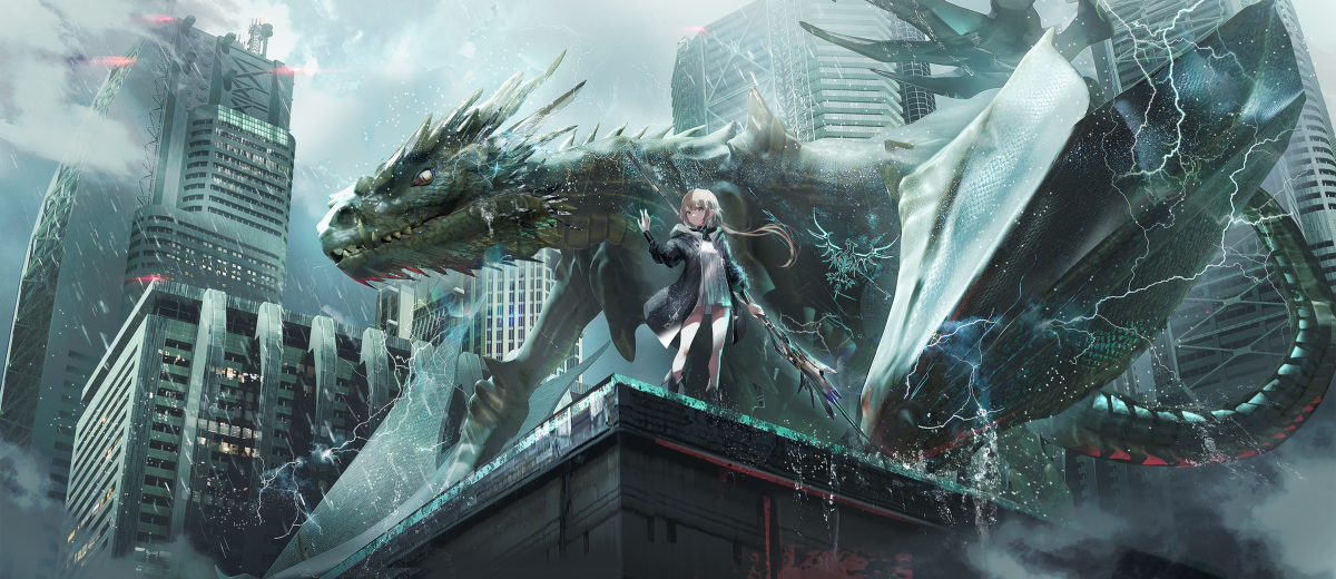 This is a pixiv picture whose title is 龍の魔女.
