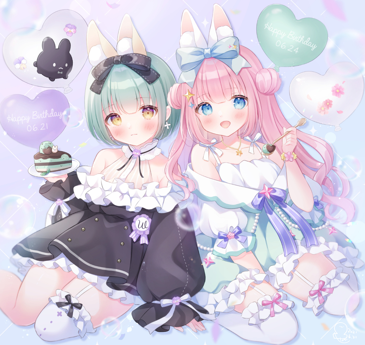This is a pixiv picture whose title is ワサビアちゃん&りりこちゃん.