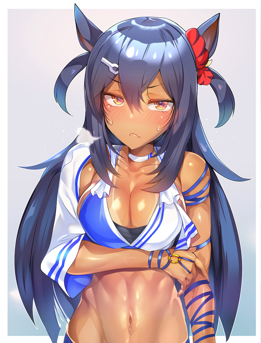 This is a pixiv picture whose title is ハンバーグとヒシアマゾン師匠.