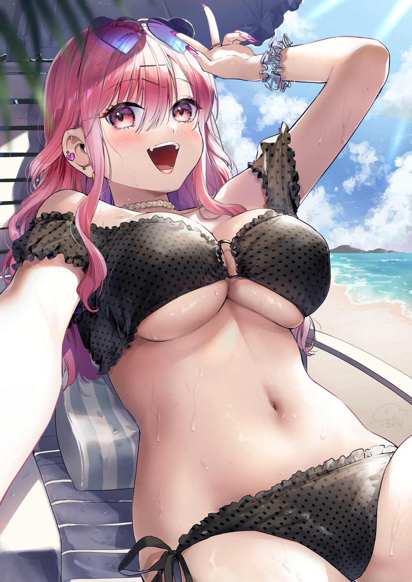 This is a pixiv picture whose title is 水着ギャル.