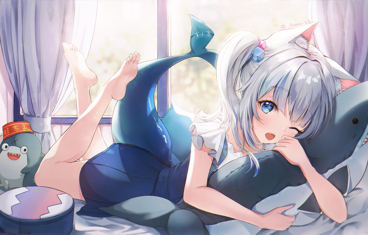 This is a pixiv picture whose title is Gawr Gura.