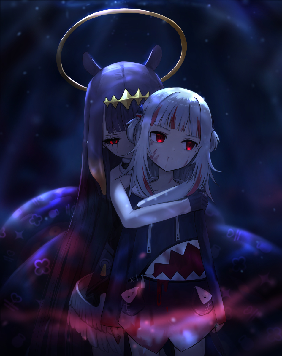 This is a pixiv picture whose title is Ina & Gura abyss duo.