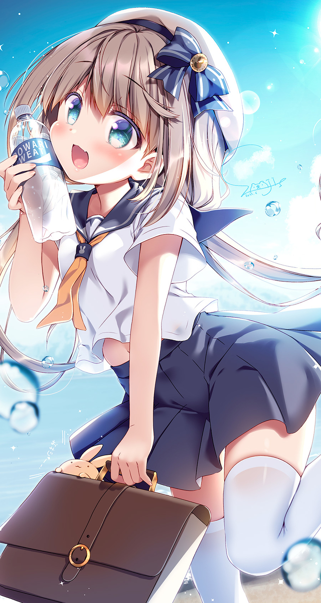 This is a pixiv picture whose title is 「いっしょに水分補給しよ♡」.