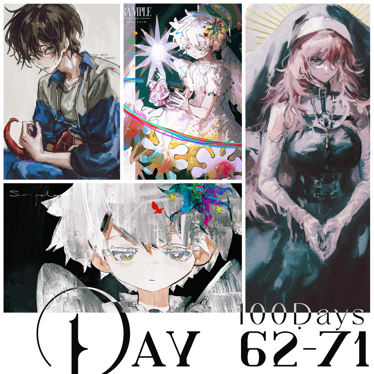 This is a pixiv picture whose title is 100日　Day62-71.