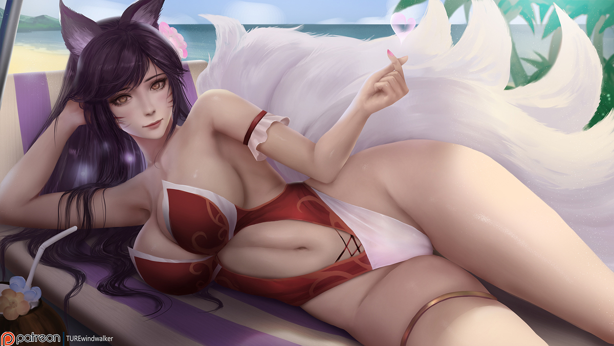 This is a pixiv picture whose title is Swimsuit  Ahri !.