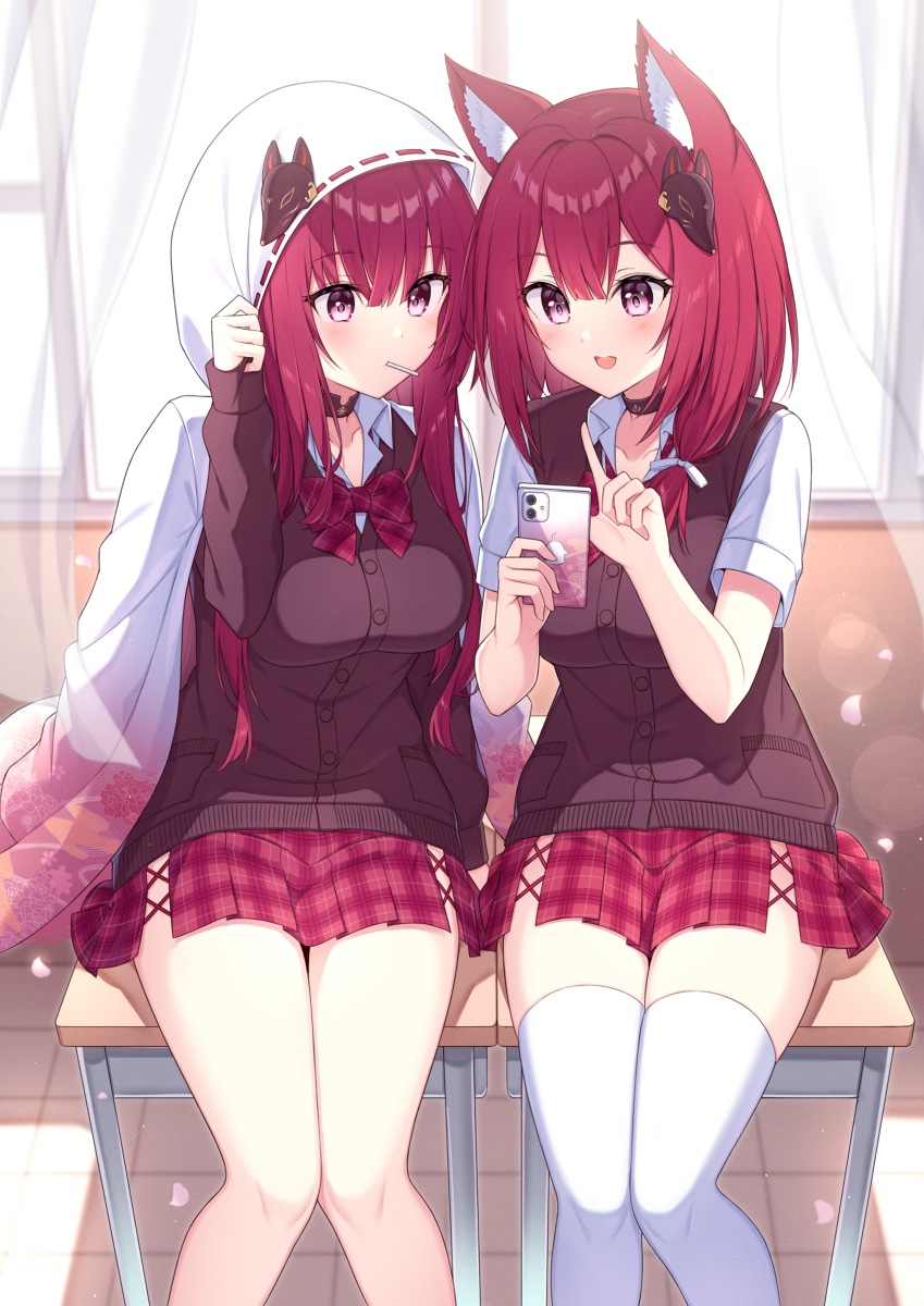 This is a pixiv picture whose title is 制服ちとちよ.