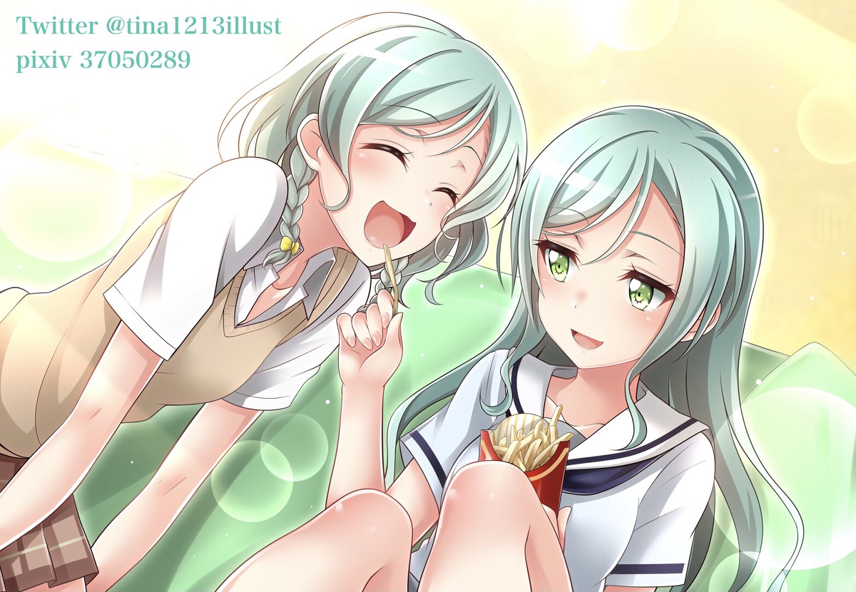 This is a pixiv picture whose title is バンドリ 氷川紗夜 氷川日菜【デジタル&アナログ】.