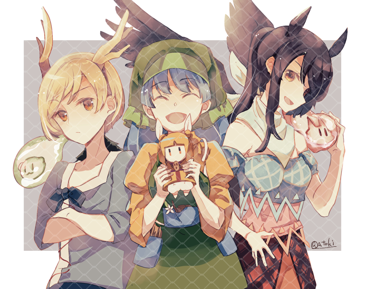 This is a pixiv picture whose title is 鬼形獣せんぱいたち.