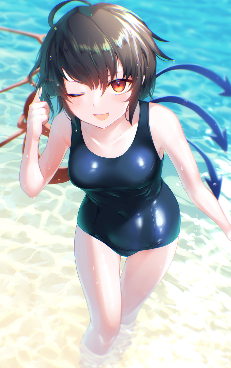 This is a pixiv picture whose title is スク水ぬえちゃん.