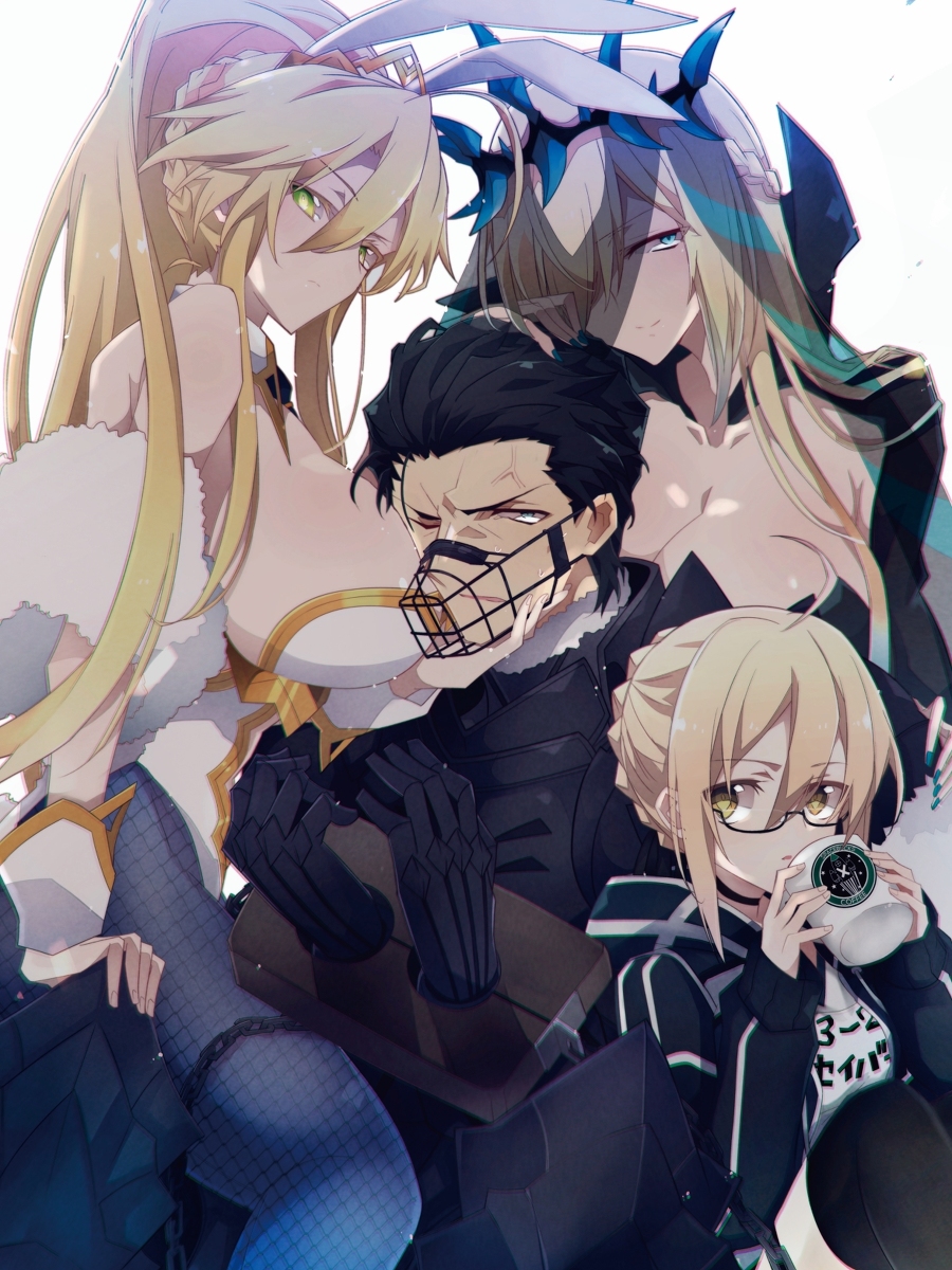 This is a pixiv picture whose title is 【魔女とバニーとバーサーカー(のちにアイドル)】.