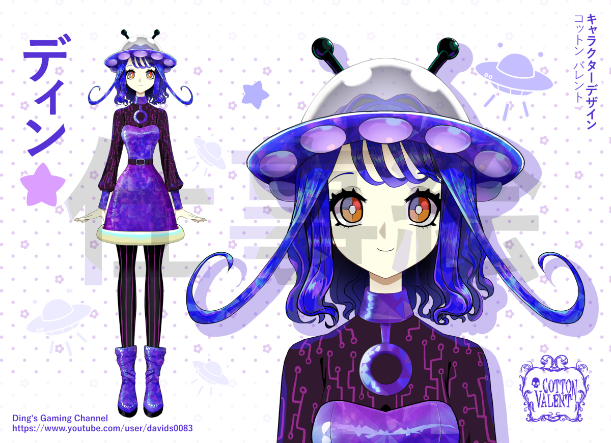 This is a pixiv picture whose title is Vtuber character design.
