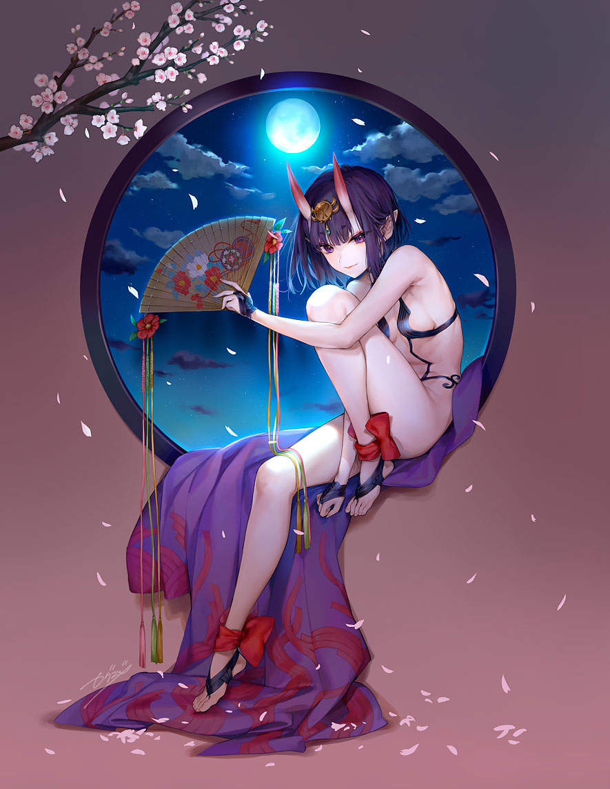 This is a pixiv picture whose title is 月夜桜.