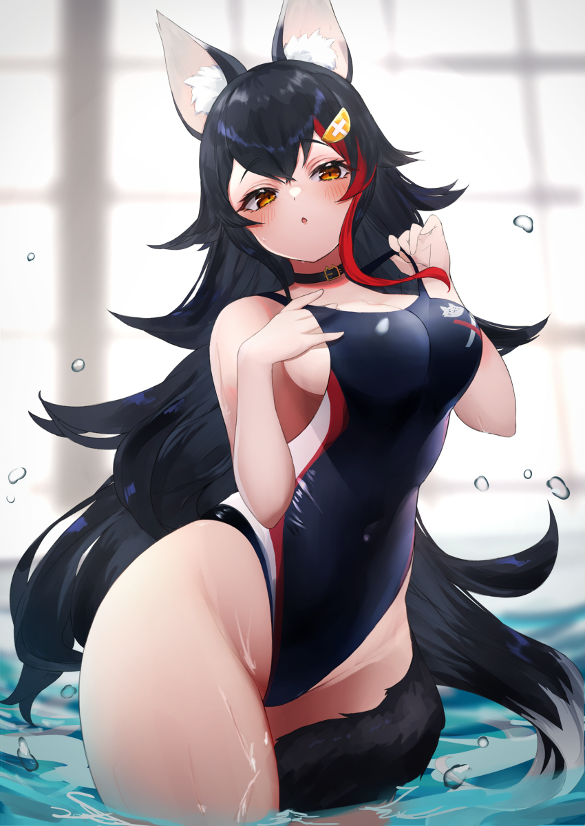 This is a pixiv picture whose title is 競技水着みおしゃ.