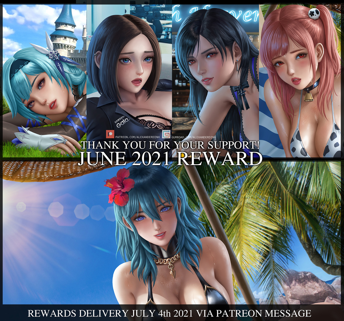 This is a pixiv picture whose title is June 2021 reward.