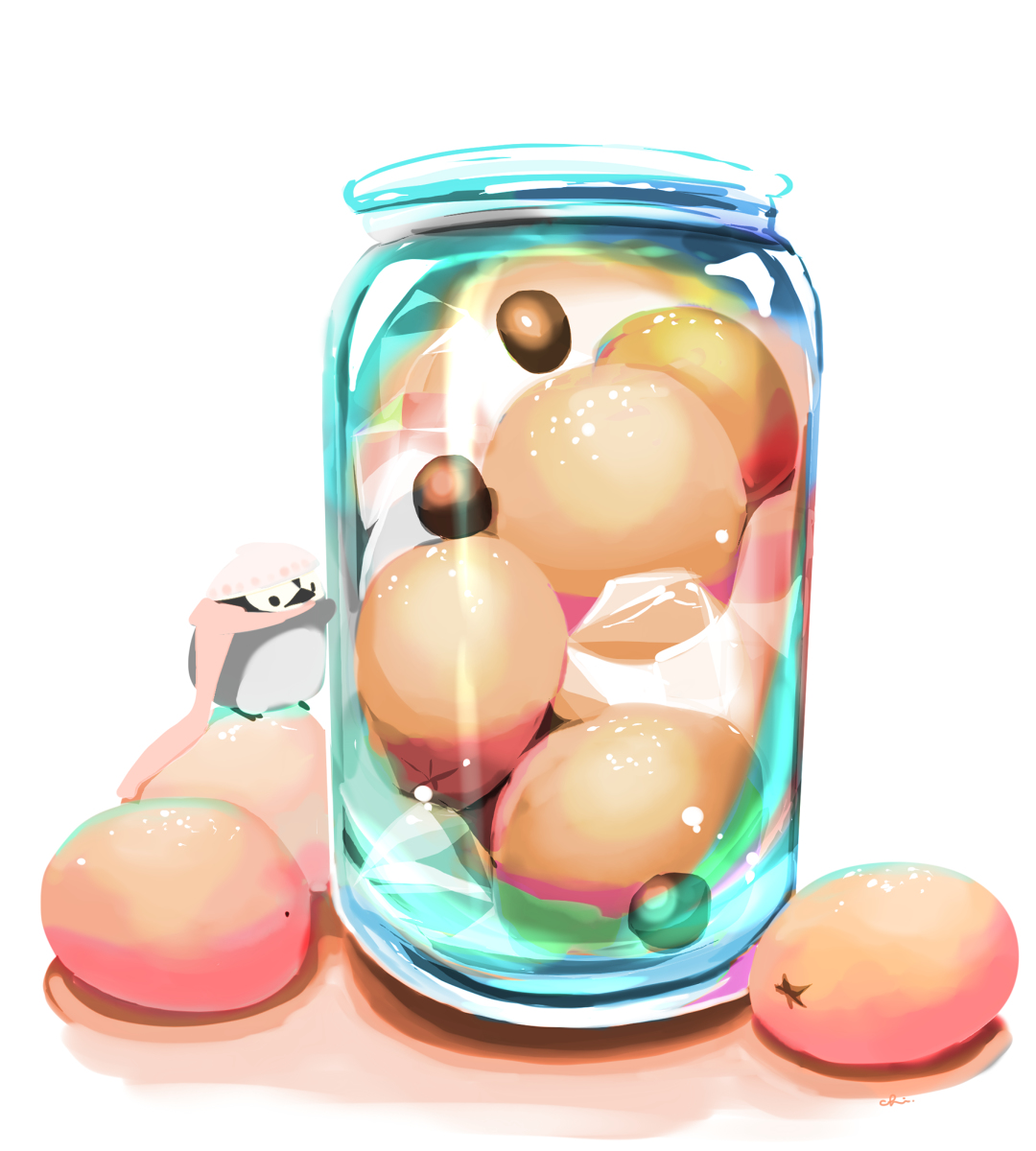 This is a pixiv picture whose title is びわ酒.