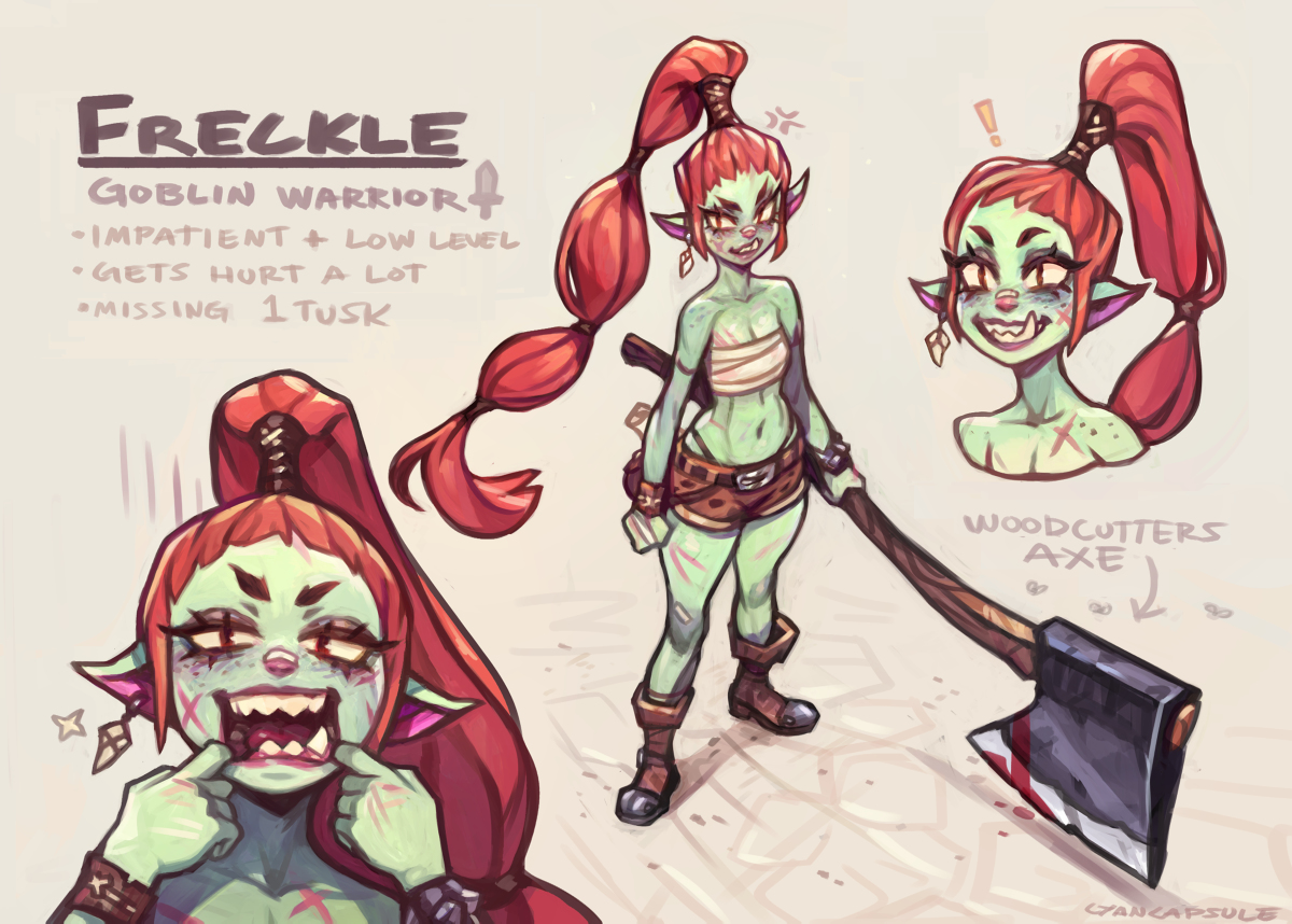 This is a pixiv picture whose title is Goblin Warrior Freckle.