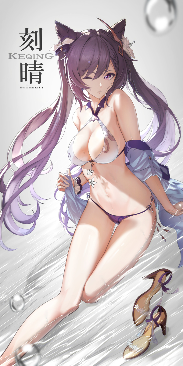 This is a pixiv picture whose title is 刻晴.