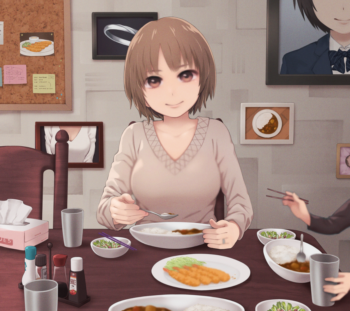 This is a pixiv picture whose title is ディープフェイクな生活.
