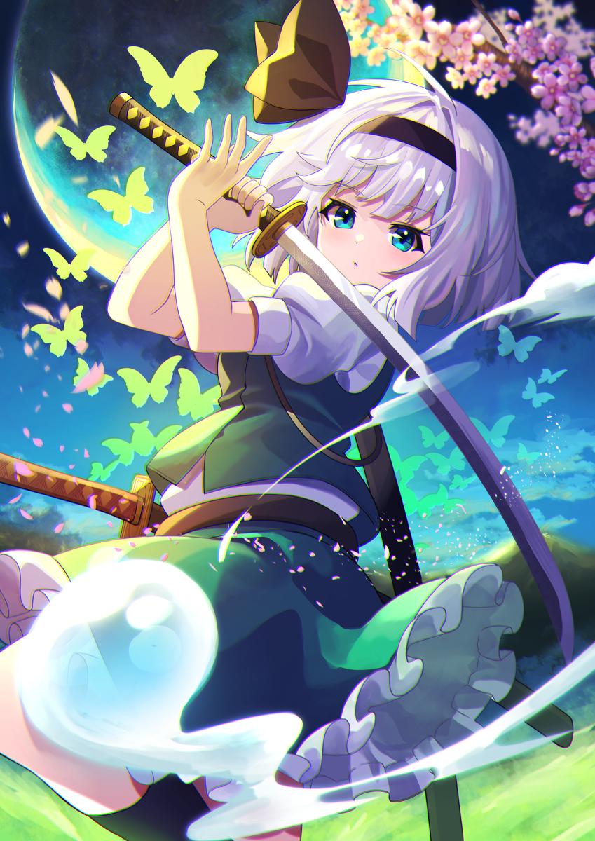 This is a pixiv picture whose title is 半人半霊の庭師.