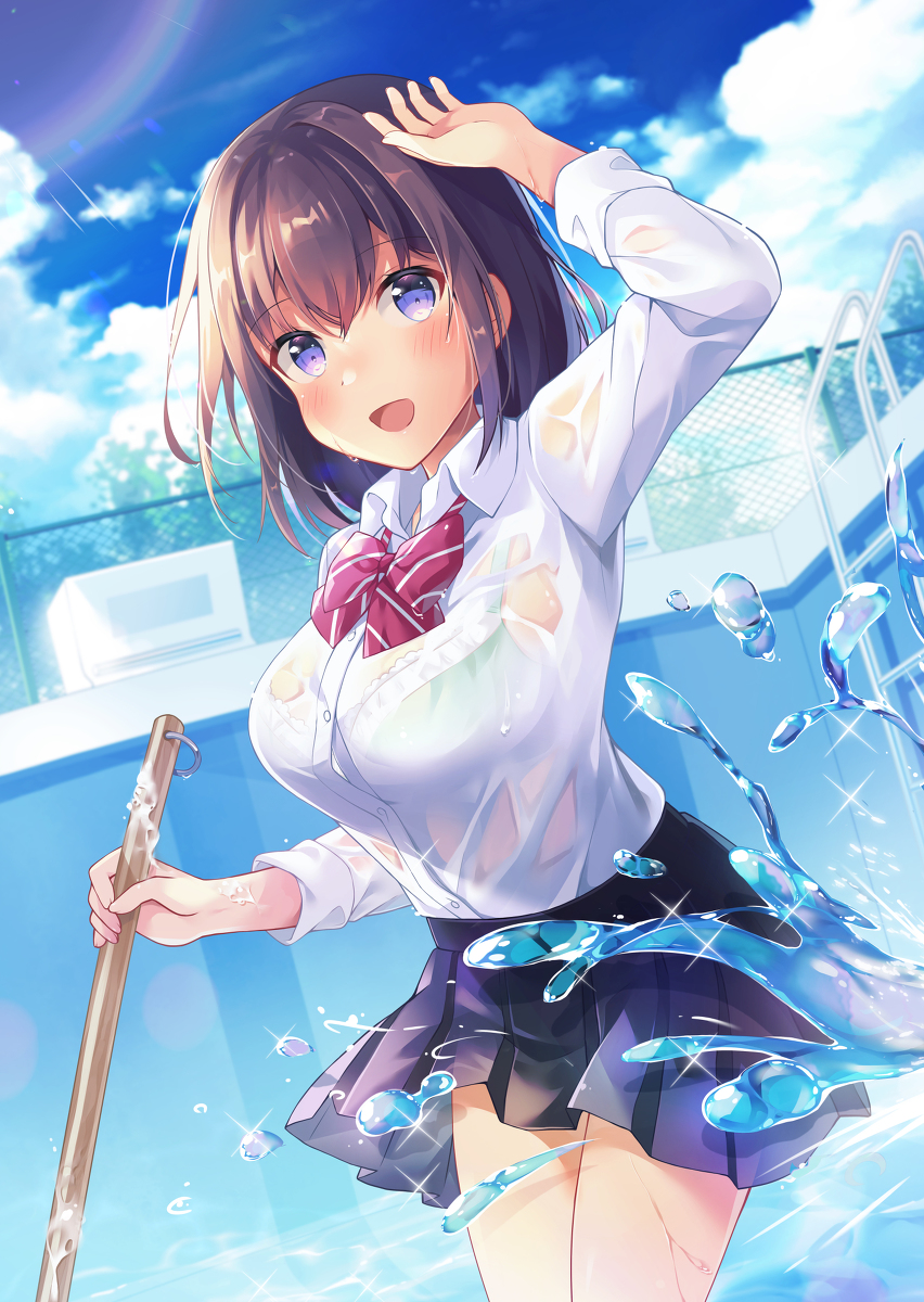 This is a pixiv picture whose title is 「はわわJKちゃん濡らしてみた。」.