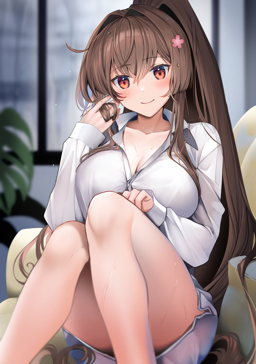 This is a pixiv picture whose title is 彼シャツ大和.