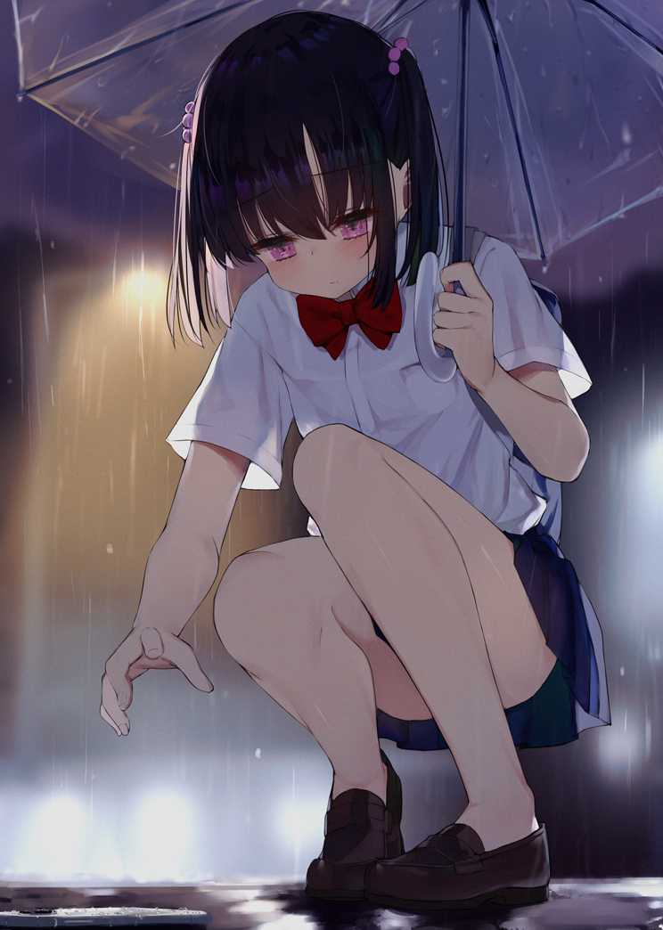 This is a pixiv picture whose title is スマホを落とした生足ちゃん.