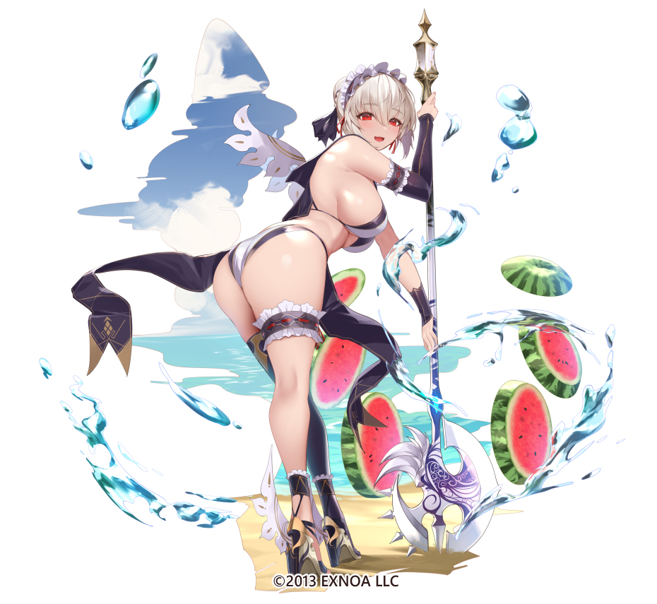 This is a pixiv picture whose title is 水着の筆頭侍女セーラ.