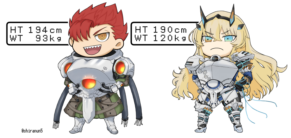 This is a pixiv picture whose title is 大きい森くんと大きいガウェ子ちゃん.