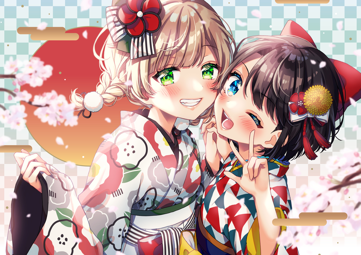 This is a pixiv picture whose title is 🌸🌅.