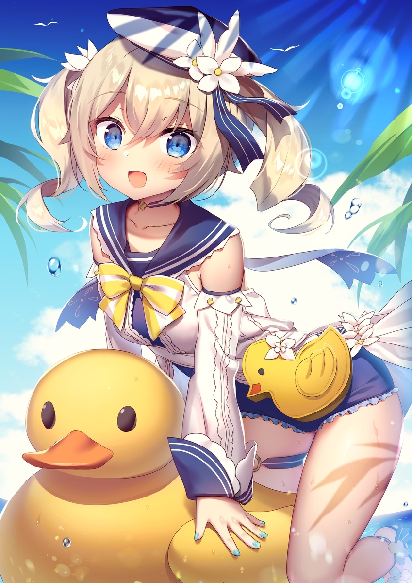 This is a pixiv picture whose title is 水着バーバラちゃん.