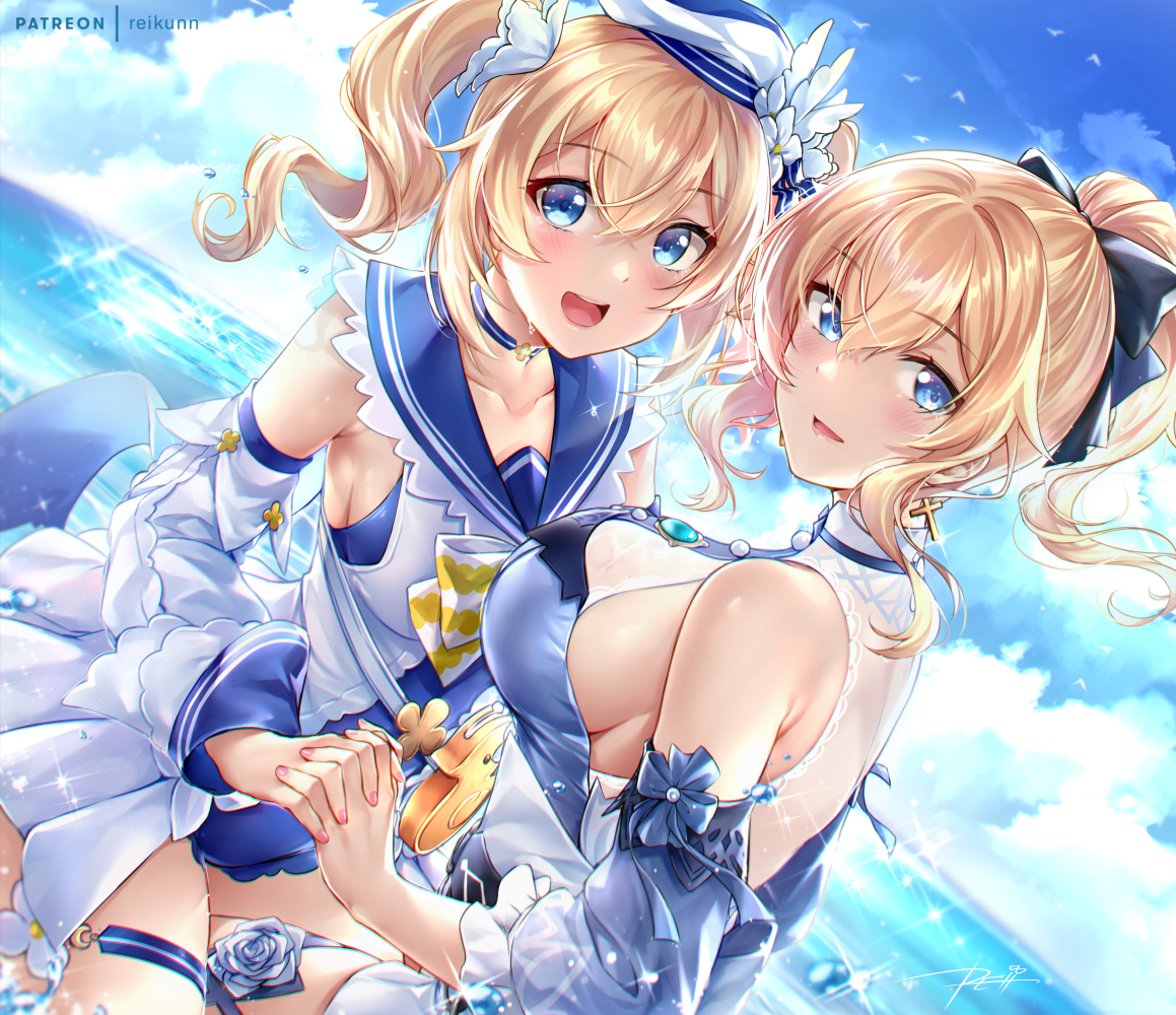 This is a pixiv picture whose title is Summer Jean and Barbara.