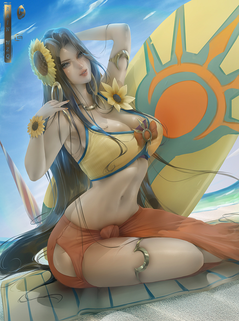 This is a pixiv picture whose title is Pool Party Leona.