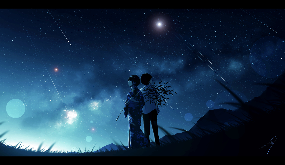 This is a pixiv picture whose title is 逢瀬の夜に.