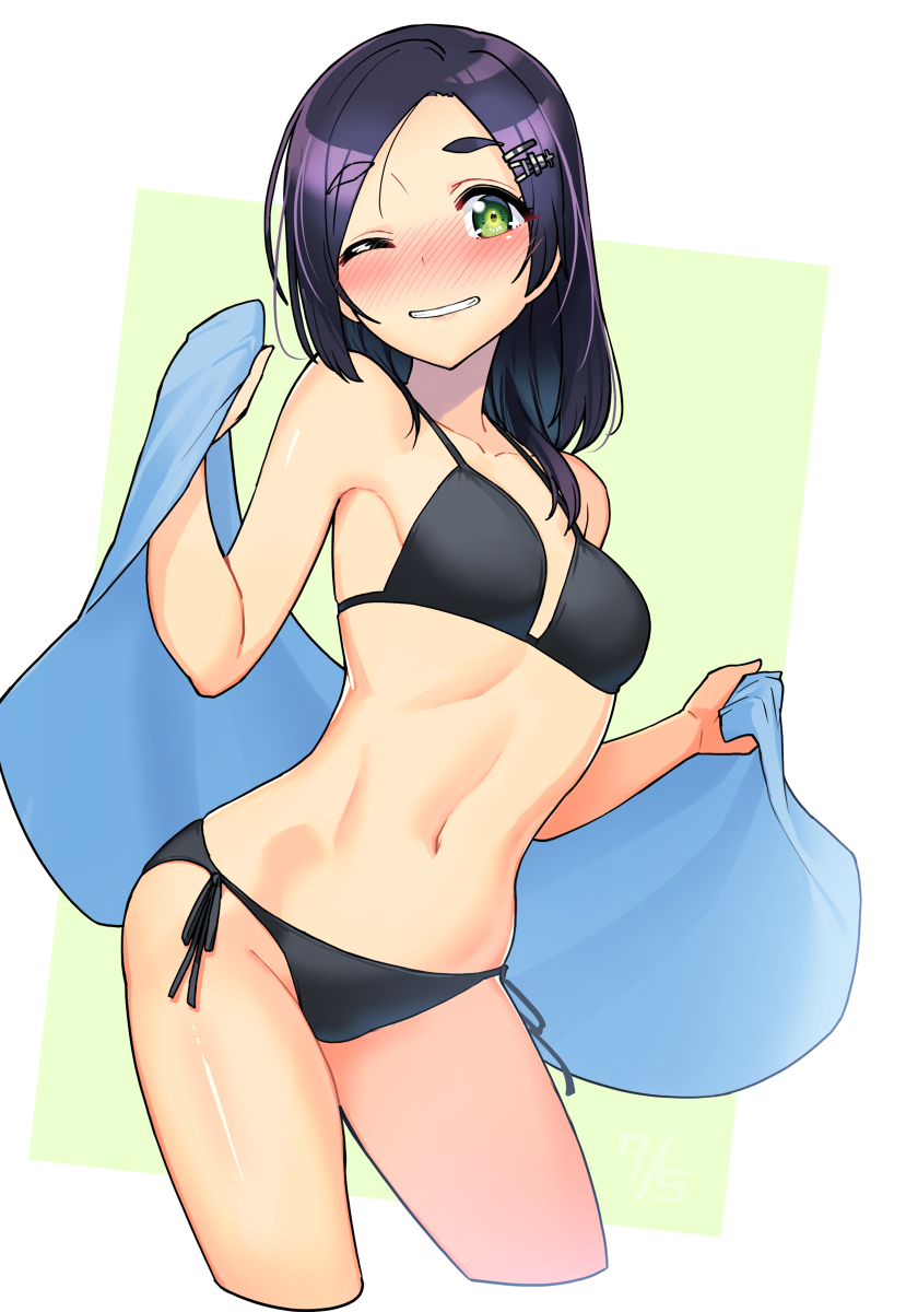 This is a pixiv picture whose title is ワンドロ黒潮ビキニ.