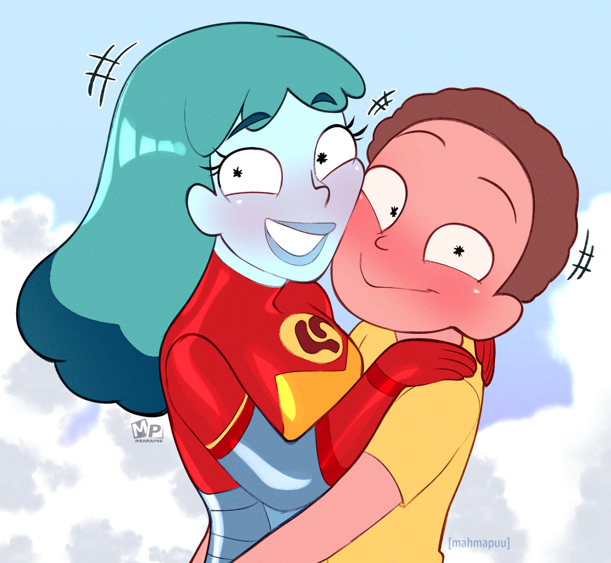 This is a pixiv picture whose title is Morty x Planetina.