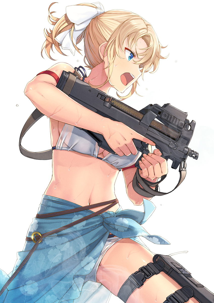 This is a pixiv picture whose title is 金髪ちゃん水着絵.