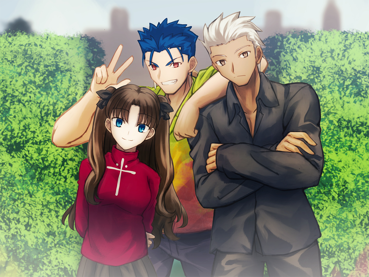 This is a pixiv picture whose title is 遠坂邸・庭園にて.