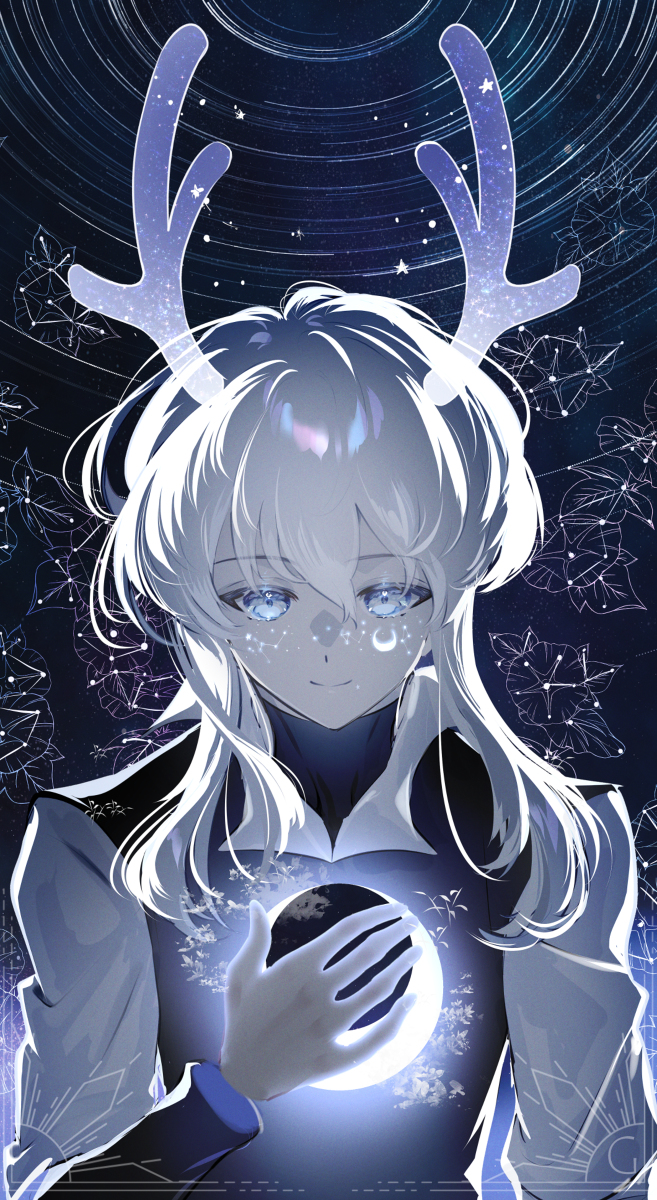 This is a pixiv picture whose title is 🌒🌟🌼.