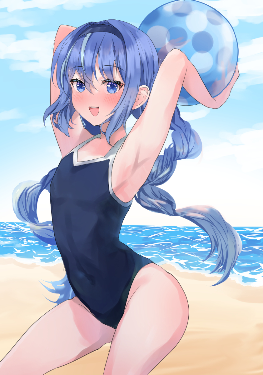 This is a pixiv picture whose title is 水着小空お姉ちゃん.