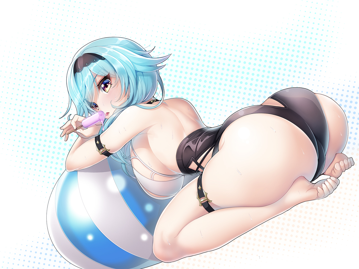 This is a pixiv picture whose title is 原神 エウルア・ローレンス 水着.